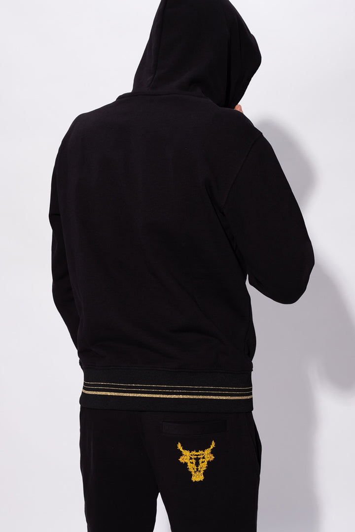VERSACE JEANS COUTURE VERSACE JEANS COUTURE BLACK PRINTED HOODIE Veronique Luxury Collections