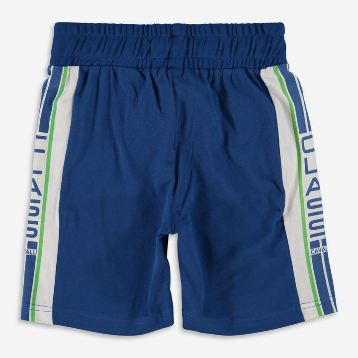 CAVALLI CLASS  Navy & White Logo Shorts Veronique Luxury Collections
