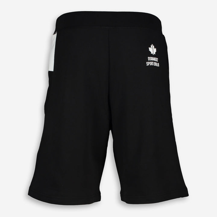 DSQUARED2  Black & White Drawstring Shorts Veronique Luxury Collections