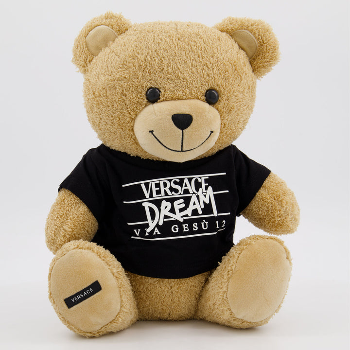 VERSACE  Black & Brown T Shirt Faux Fur Teddy Bear Veronique Luxury Collections