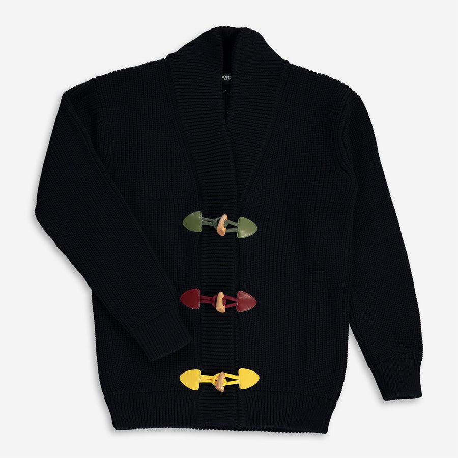 DONDUP  Navy Wool Blend Knitted Cardigan Veronique Luxury Collections