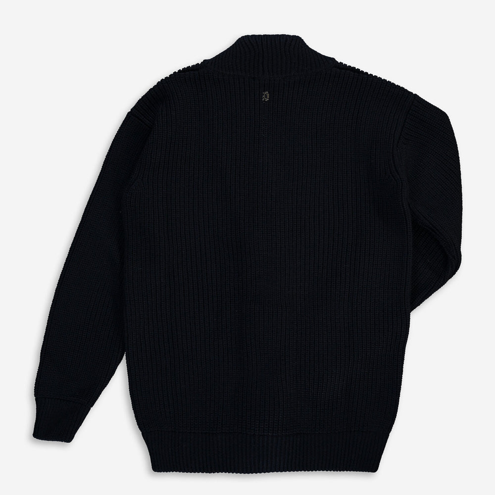 DONDUP  Navy Wool Blend Knitted Cardigan Veronique Luxury Collections