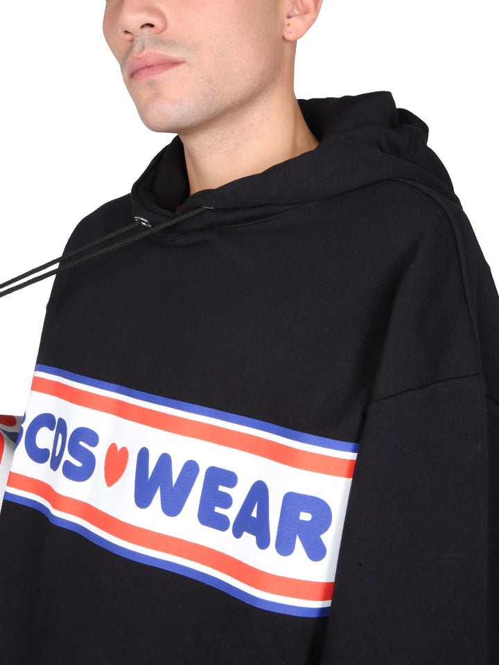GCDS  Black Tape Logo Hoodie Veronique Luxury Collections