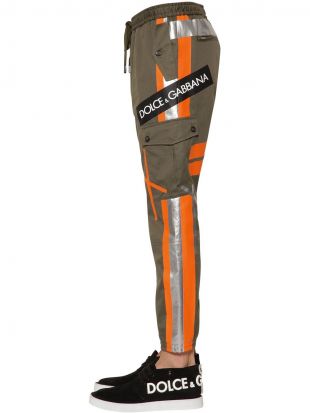 DOLCE & GABBANA  Khaki & Orange Cargo Trousers Veronique Luxury Collections