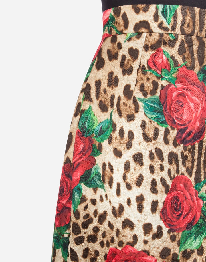 DOLCE & GABBANA LEOPARD Print Multicolour Rose  Skirt Veronique Luxury Collections