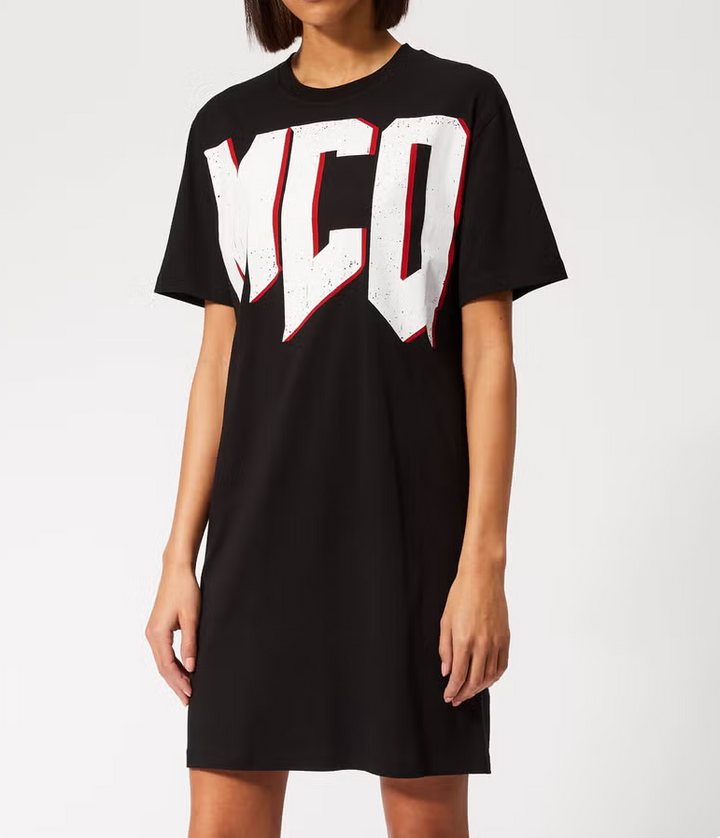 MCQ  Black Branded T Shirt Dress Veronique Luxury Collections