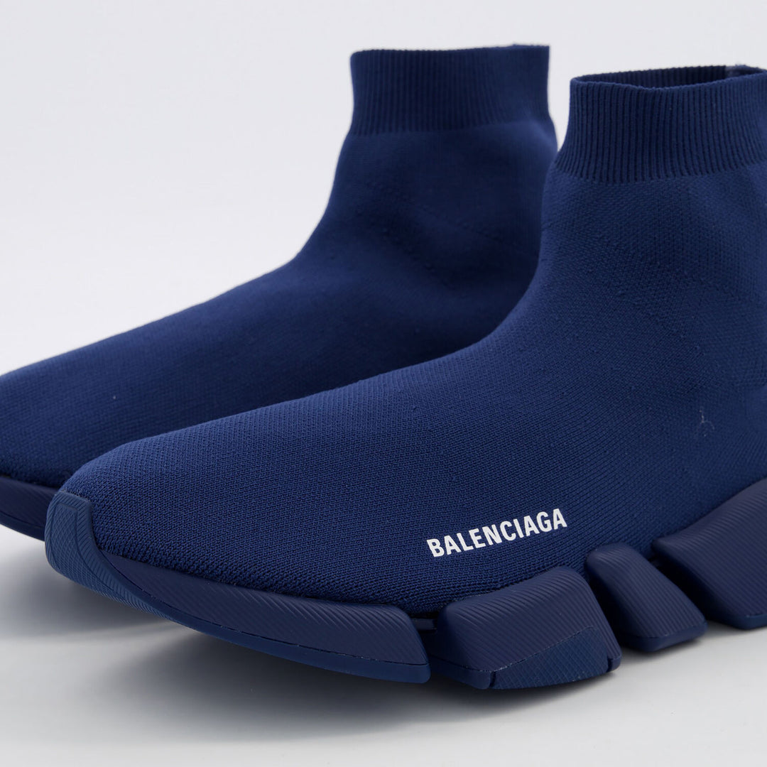 BALENCIAGA  Navy Speed 2 Trainers Veronique Luxury Collections