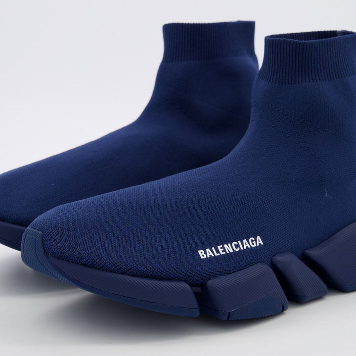 BALENCIAGA  Navy Speed 2 Trainers Veronique Luxury Collections