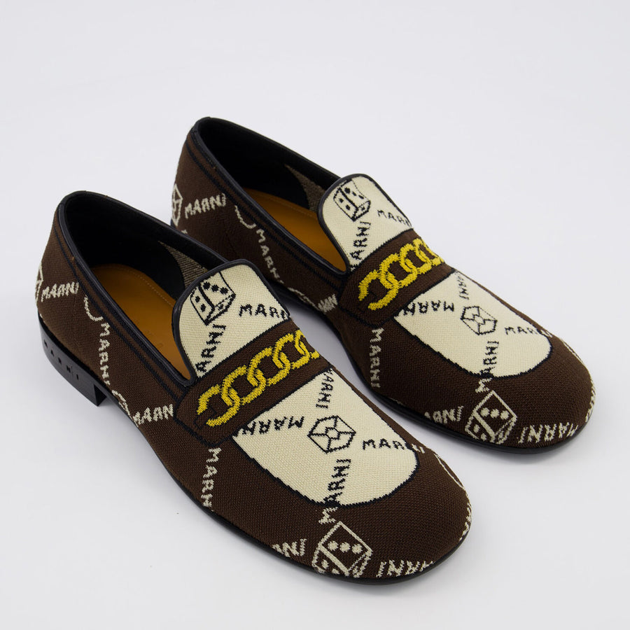 MARNI  Brown Monogram Loafers Veronique Luxury Collections