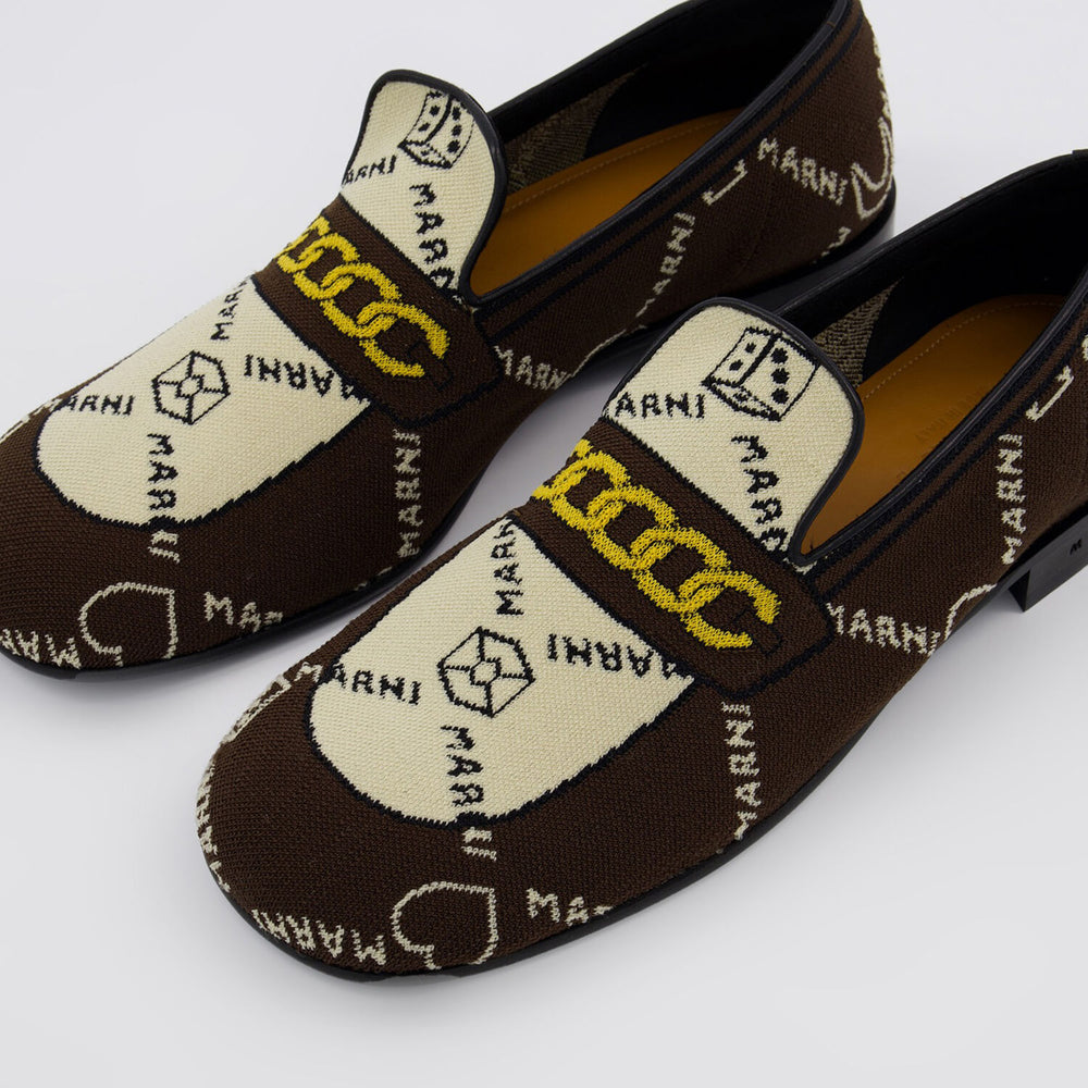 MARNI  Brown Monogram Loafers Veronique Luxury Collections