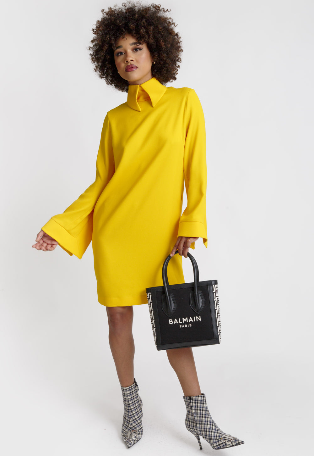 Erika Cavallini Yellow Collared Dress Veronique Luxury Collections