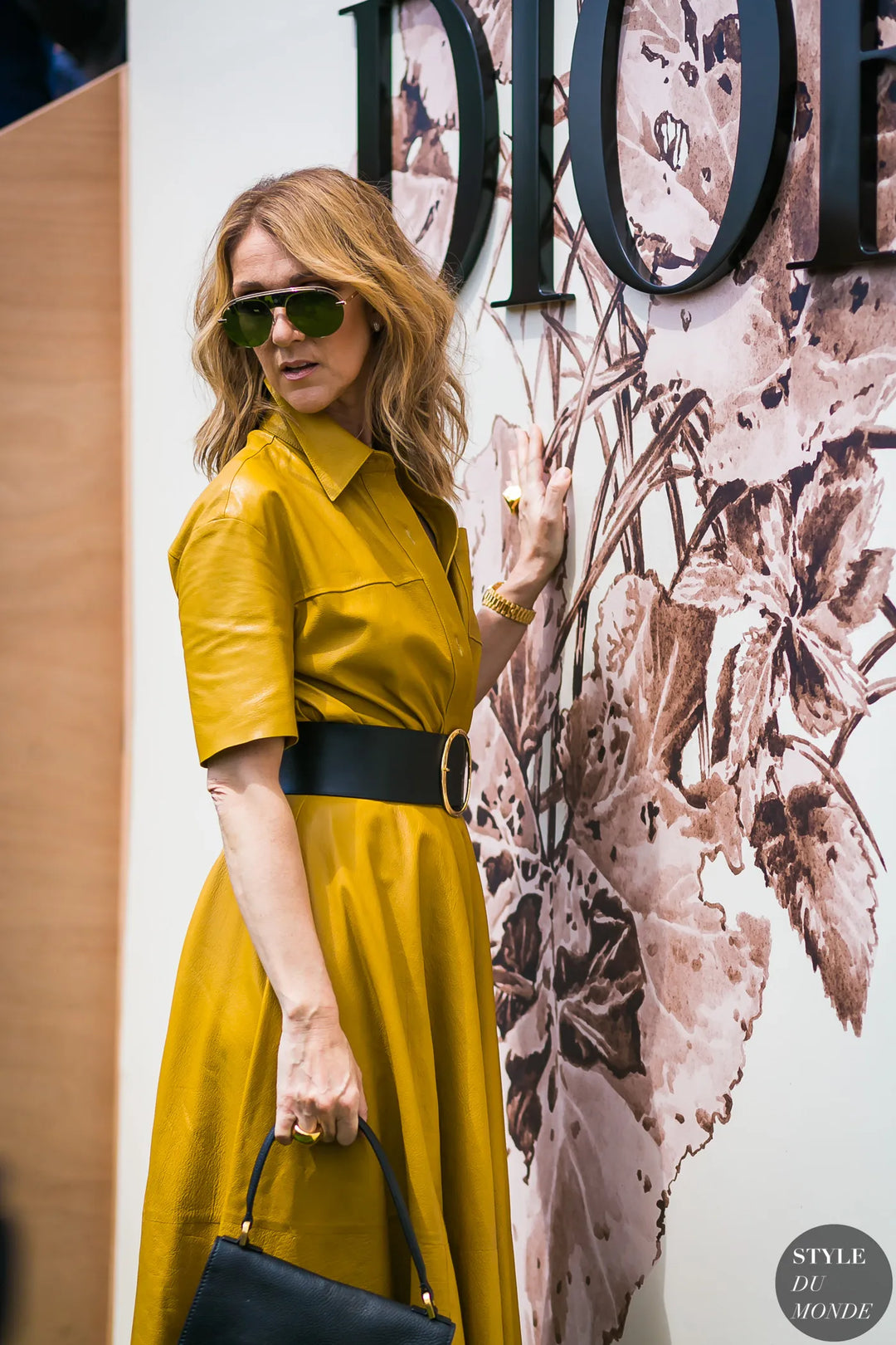 CEDRIC CHARLIER  Orange Perforated Belted Dress Veronique Luxury Collections