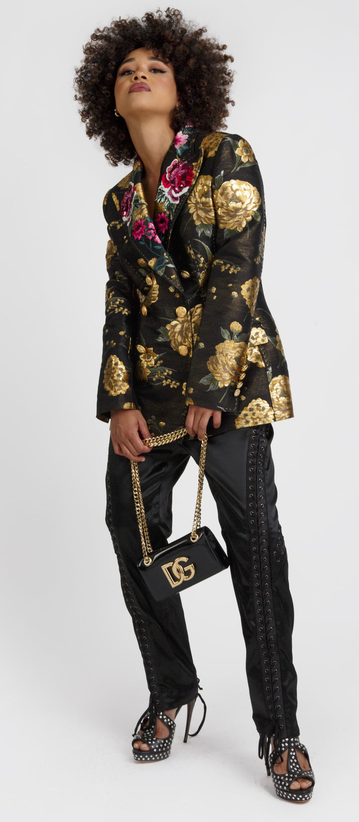 DOLCE & GABBANA  Black Lace Trousers Veronique Luxury Collections