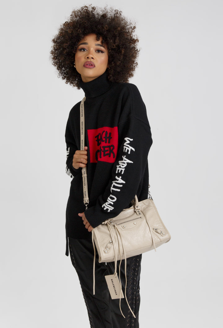 EACH X OTHER  Black Wool High Neck Jumper Veronique Luxury Collections