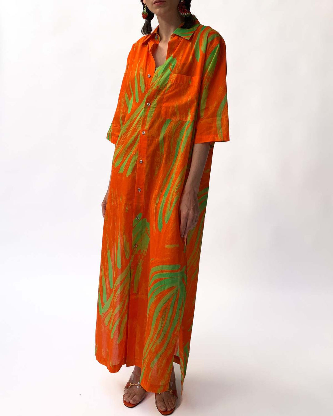 SIMON MILLER  Orange Leaf Dress Veronique Luxury Collections