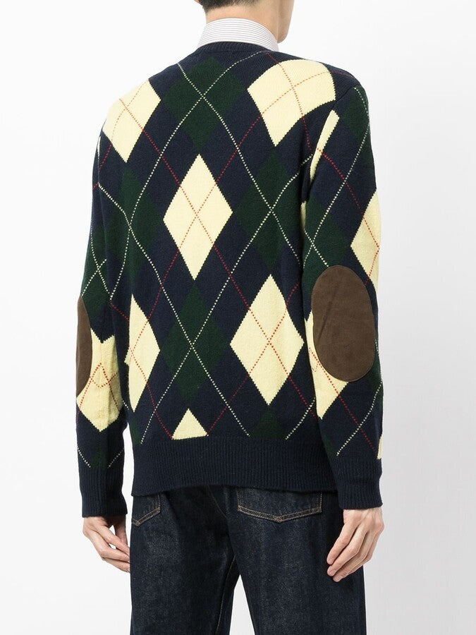POLO RALPH LAUREN  Navy Wool Diamond Jumper Veronique Luxury Collections