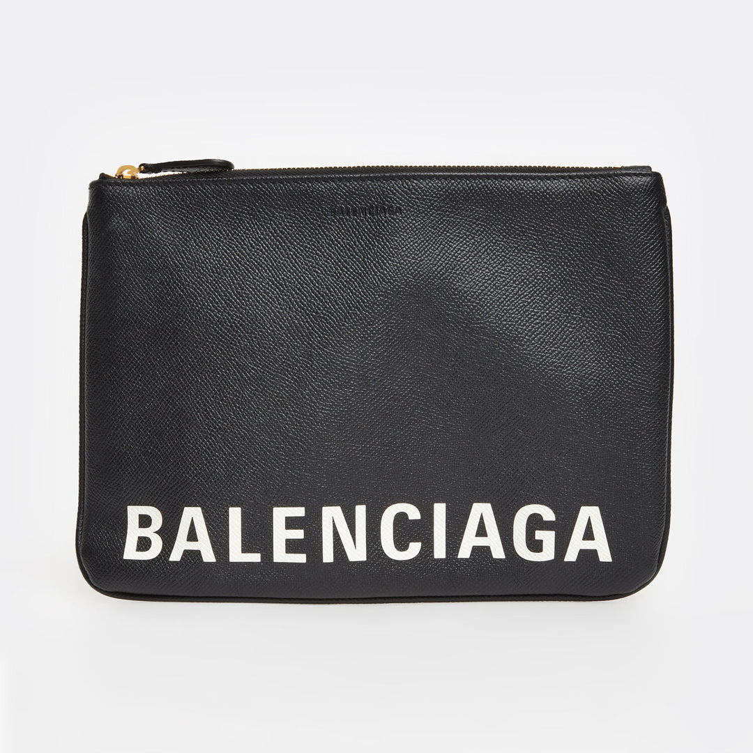 BALENCIAGA  Black Pouch Clutch Bag Veronique Luxury Collections