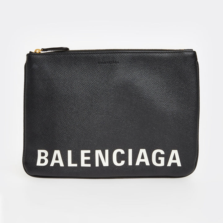 BALENCIAGA  Black Pouch Clutch Bag Veronique Luxury Collections