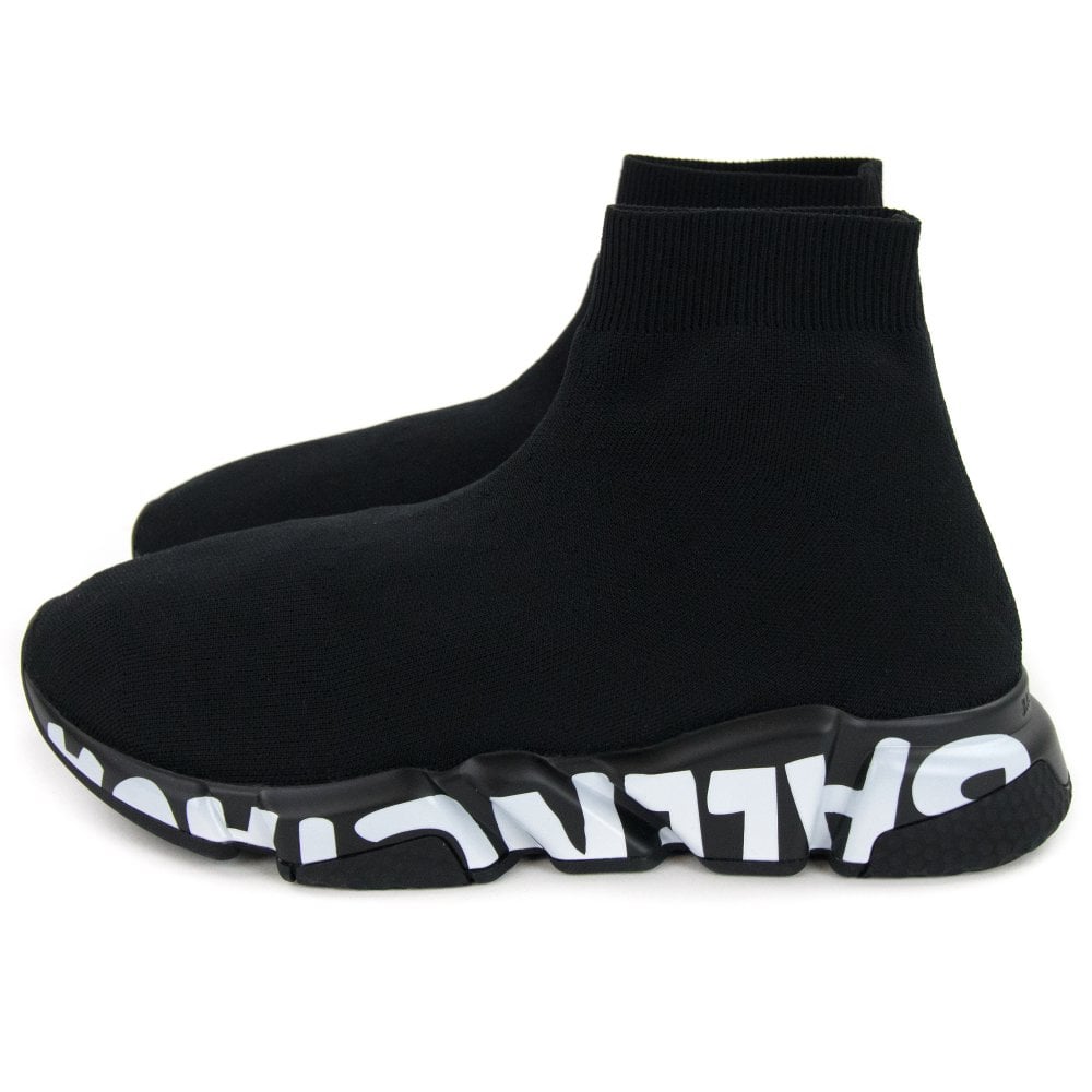 BALENCIAGA  Black Speed Graffiti Trainers Veronique Luxury Collections