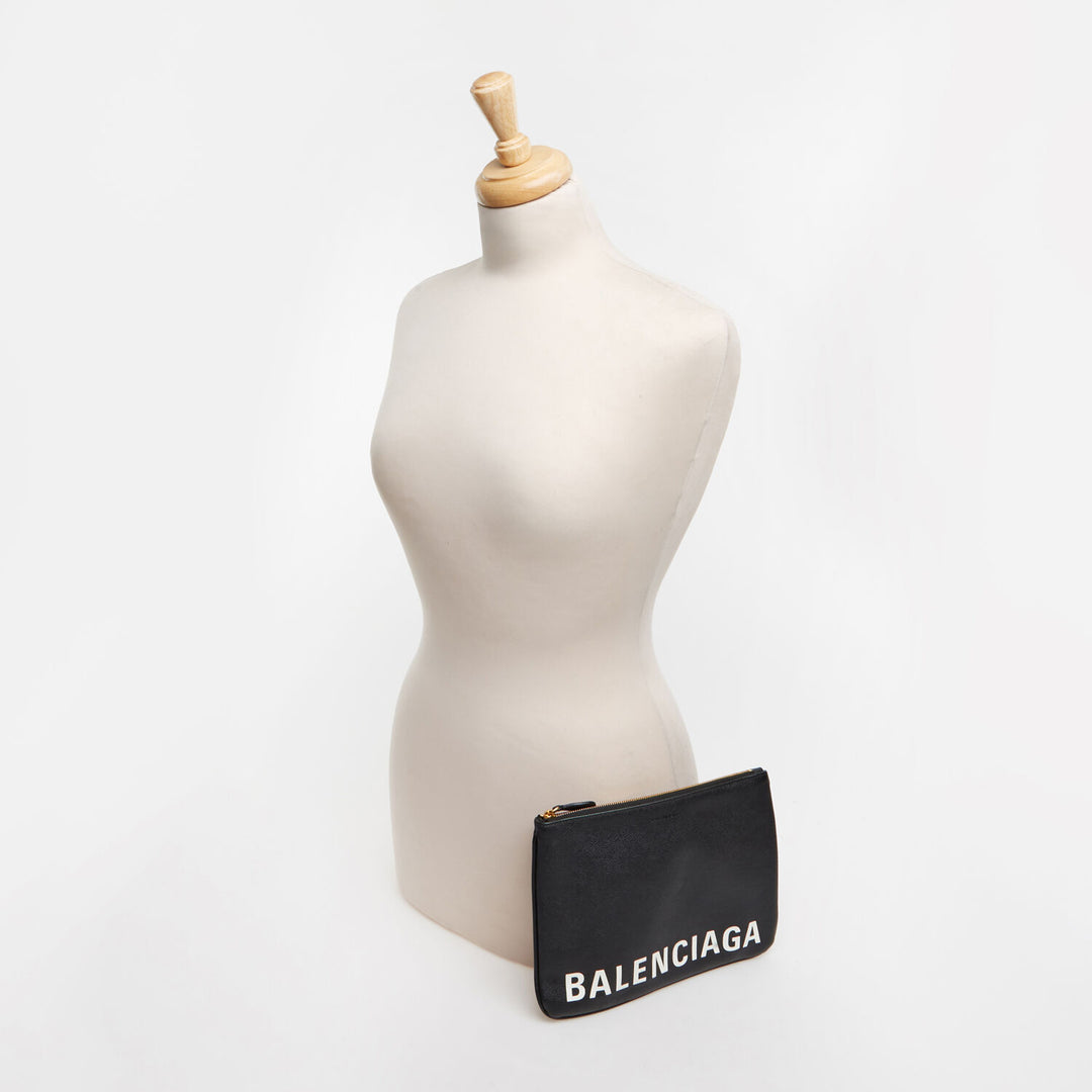 BALENCIAGA  Black Pouch Clutch Bag Veronique Luxury Collections