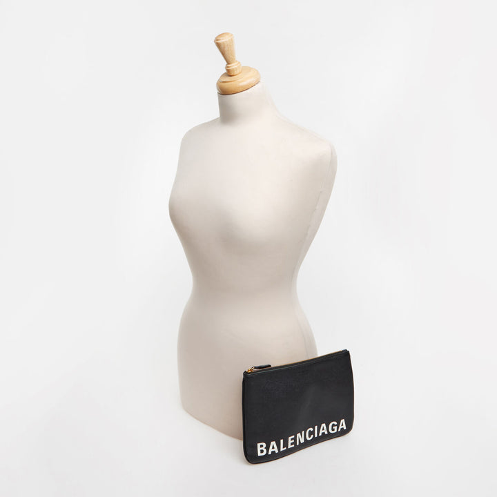 BALENCIAGA  Black Pouch Clutch Bag Veronique Luxury Collections