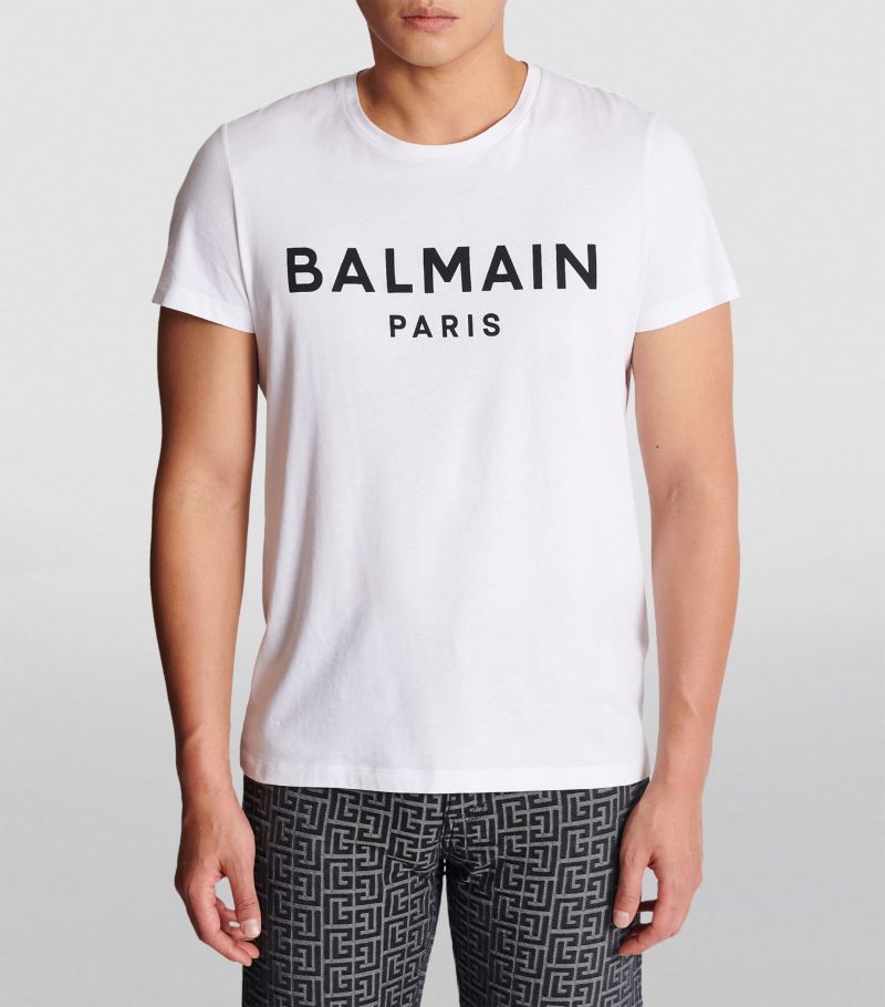 BALMAIN White Logo T Shirt Veronique Luxury Collections