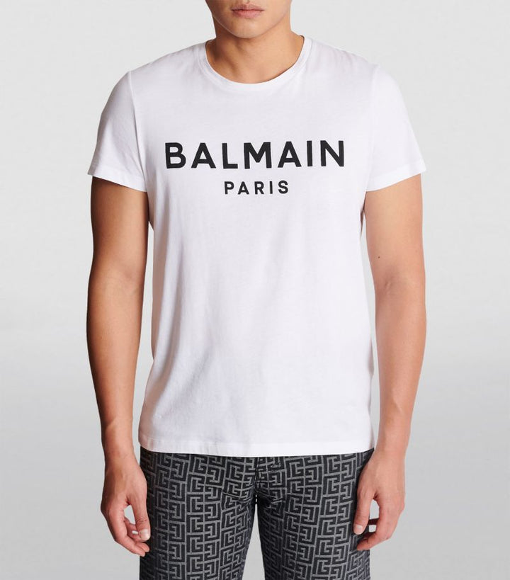 BALMAIN White Logo T Shirt Veronique Luxury Collections