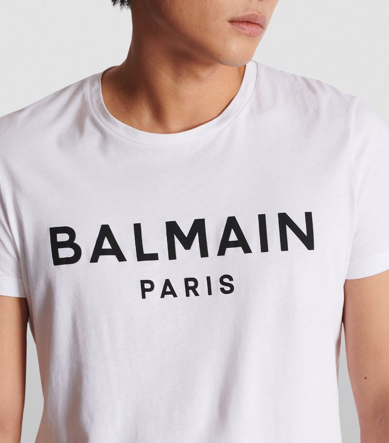 BALMAIN White Logo T Shirt Veronique Luxury Collections