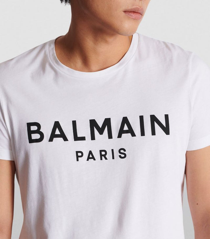 BALMAIN White Logo T Shirt Veronique Luxury Collections