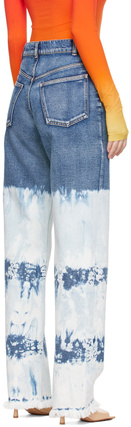 NINA RICCI  Navy Tie Dye Straight Jeans Veronique Luxury Collections