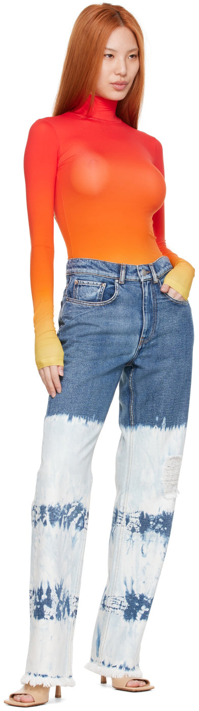 NINA RICCI  Navy Tie Dye Straight Jeans Veronique Luxury Collections