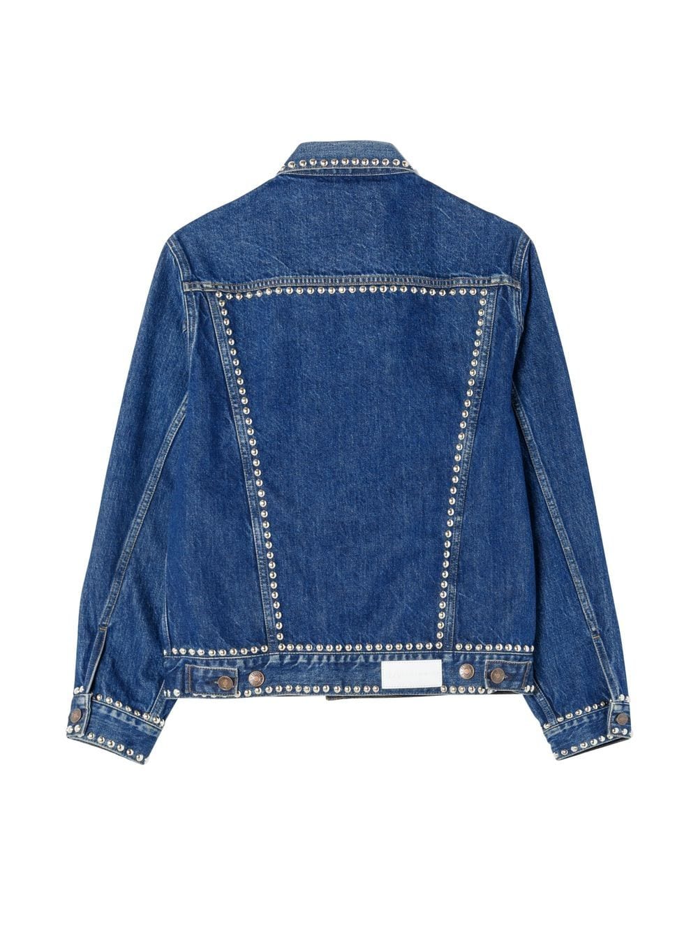 RE/DONE denim Navy Studded oversized trucker jacket Veronique Luxury Collections
