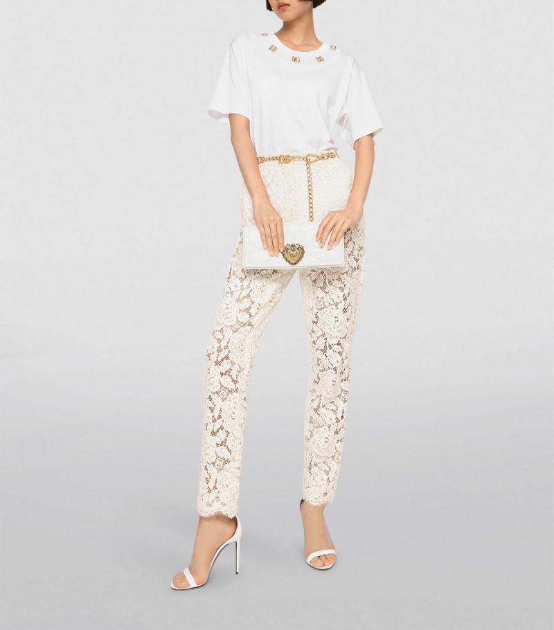 DOLCE & GABBANA  White Leather Quilted Devotion Shoulder Bag Veronique Luxury Collections