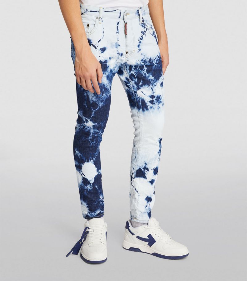 DSQUARED2 Blue & White Tie Dye Cool Guy Jeans Veronique Luxury Collections