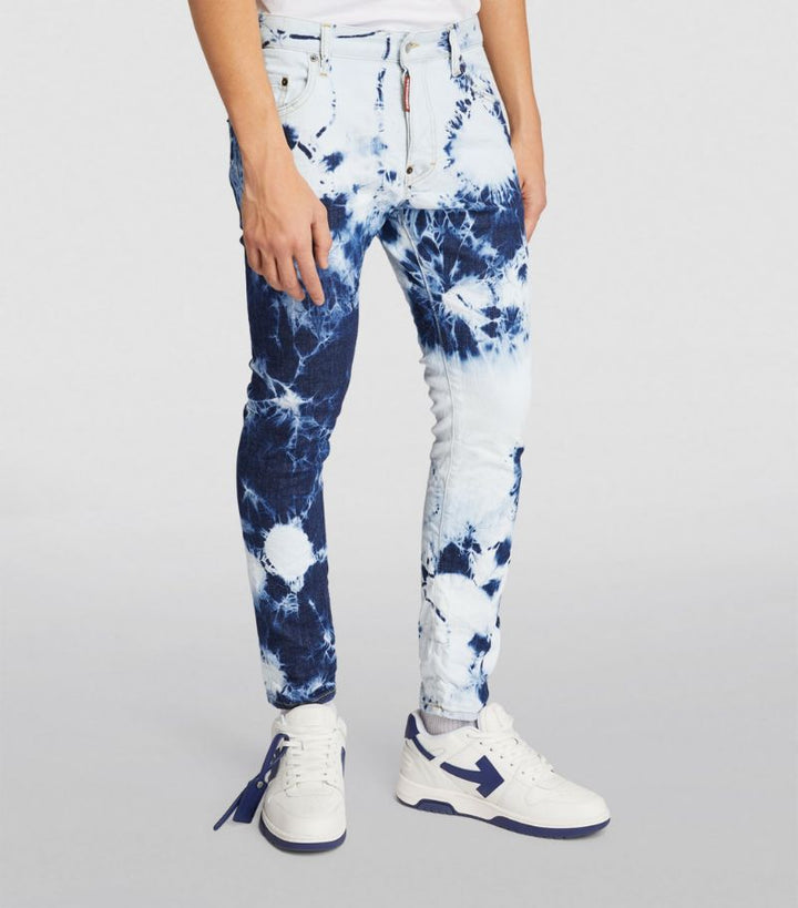DSQUARED2 Blue & White Tie Dye Cool Guy Jeans Veronique Luxury Collections
