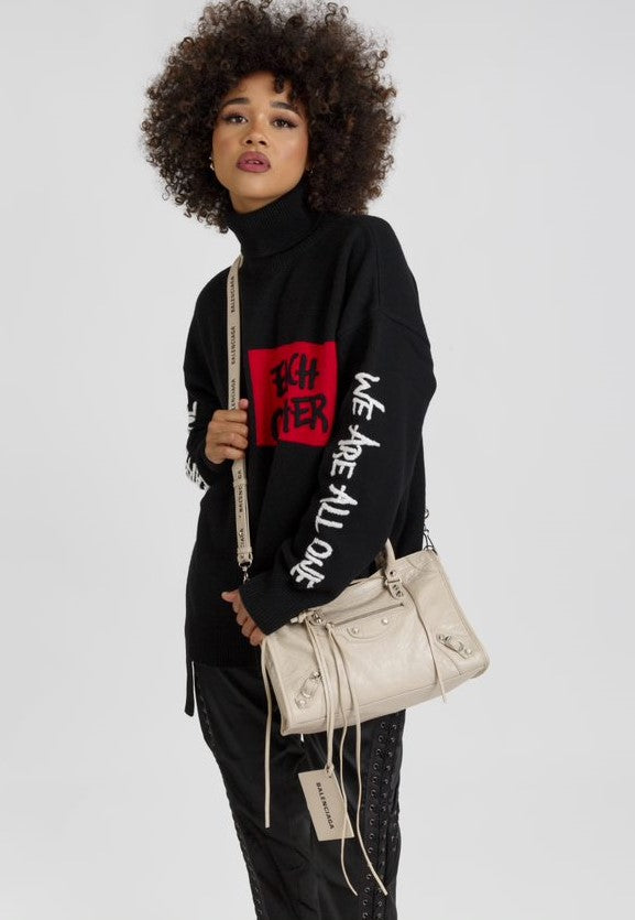 BALENCIAGA   Cream Grab Bag Neo Classic City mini textured-leather tote Veronique Luxury Collections