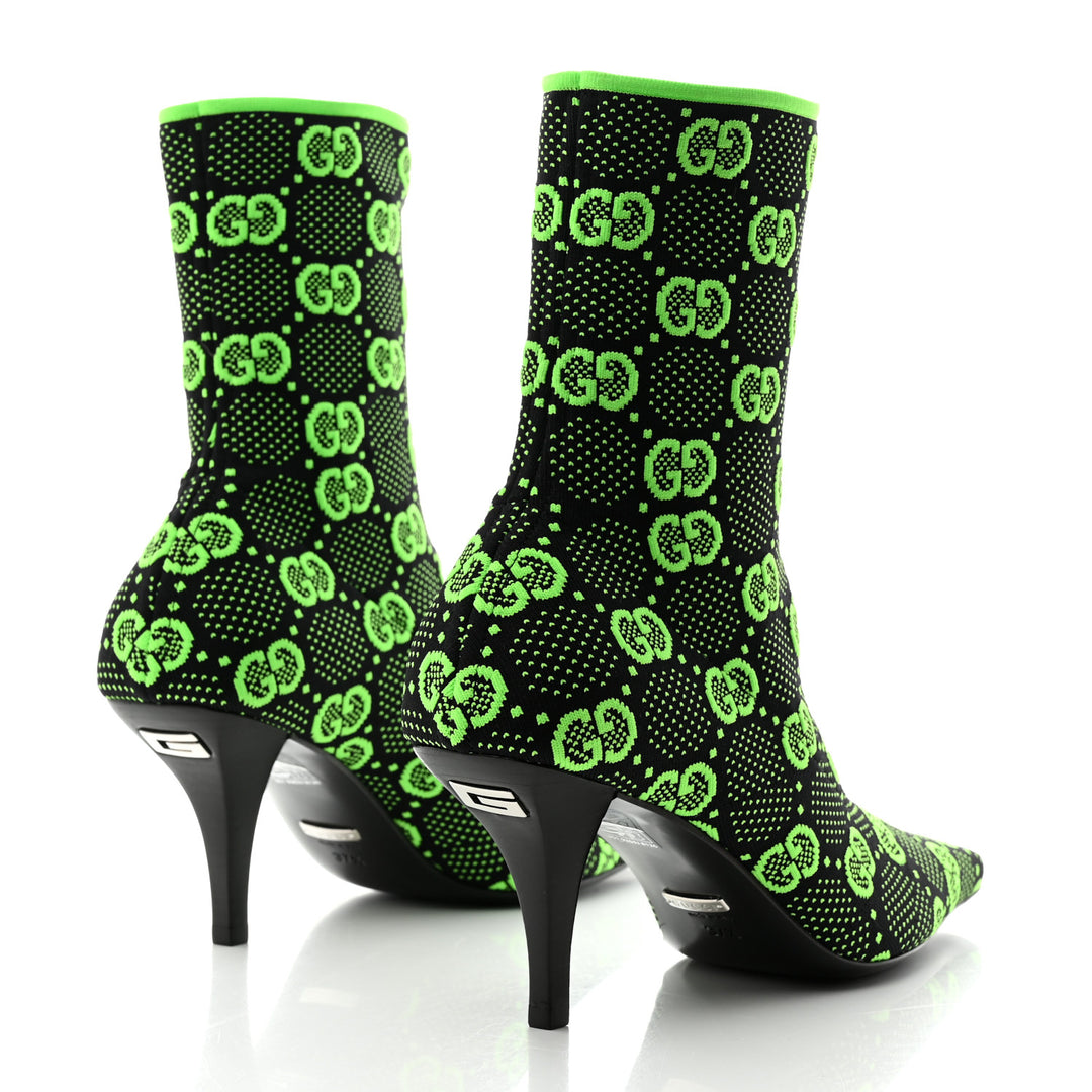 GUCCI  Green Monogram Ankle Boots Veronique Luxury Collections