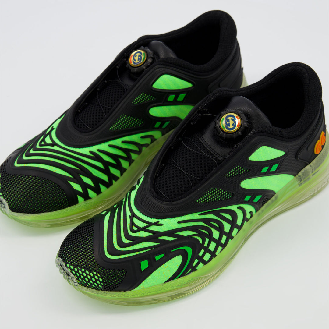 GUCCI Black & Green Ultrapace Trainers Veronique Luxury Collections