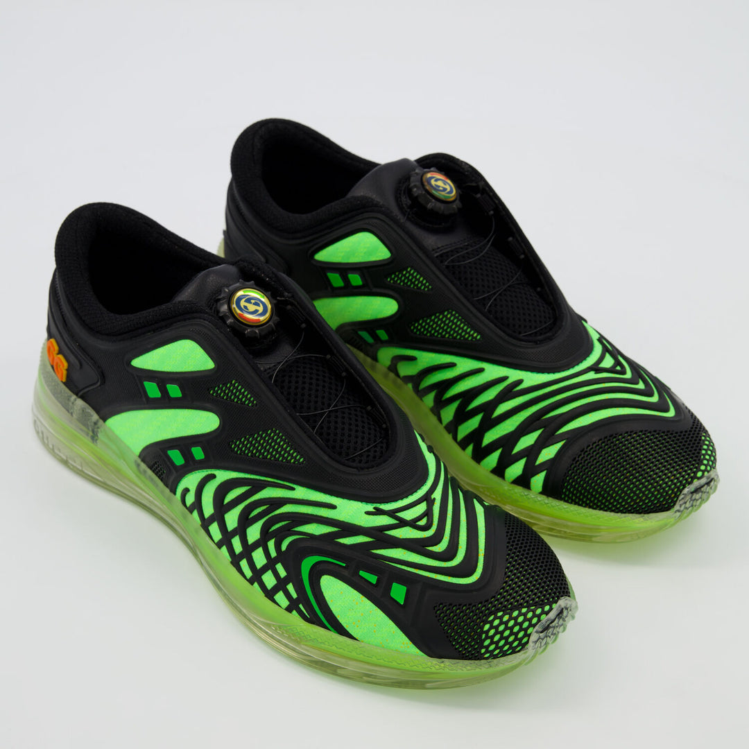 GUCCI Black & Green Ultrapace Trainers Veronique Luxury Collections