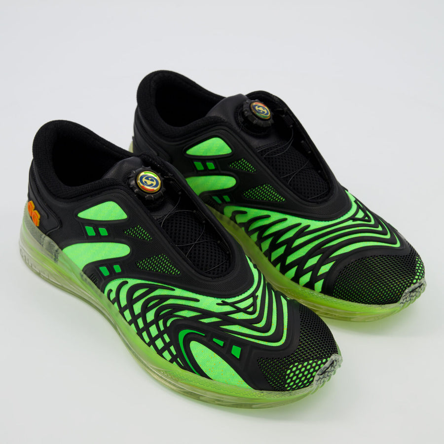 GUCCI Black & Green Ultrapace Trainers Veronique Luxury Collections