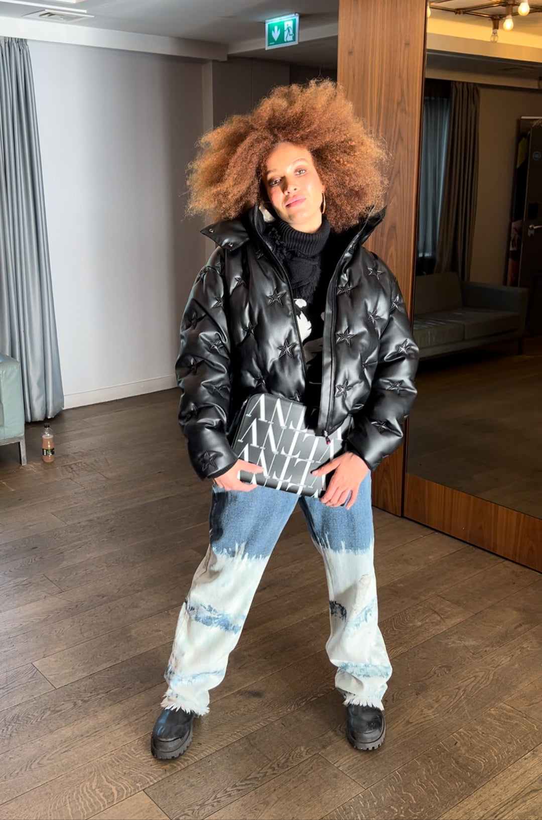 NINA RICCI  Navy Tie Dye Straight Jeans Veronique Luxury Collections