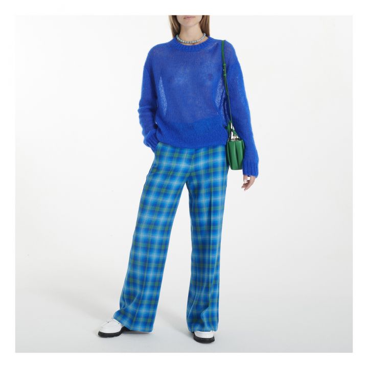 FORTE FORTE  Blue & Green Checkered Trousers Veronique Luxury Collections
