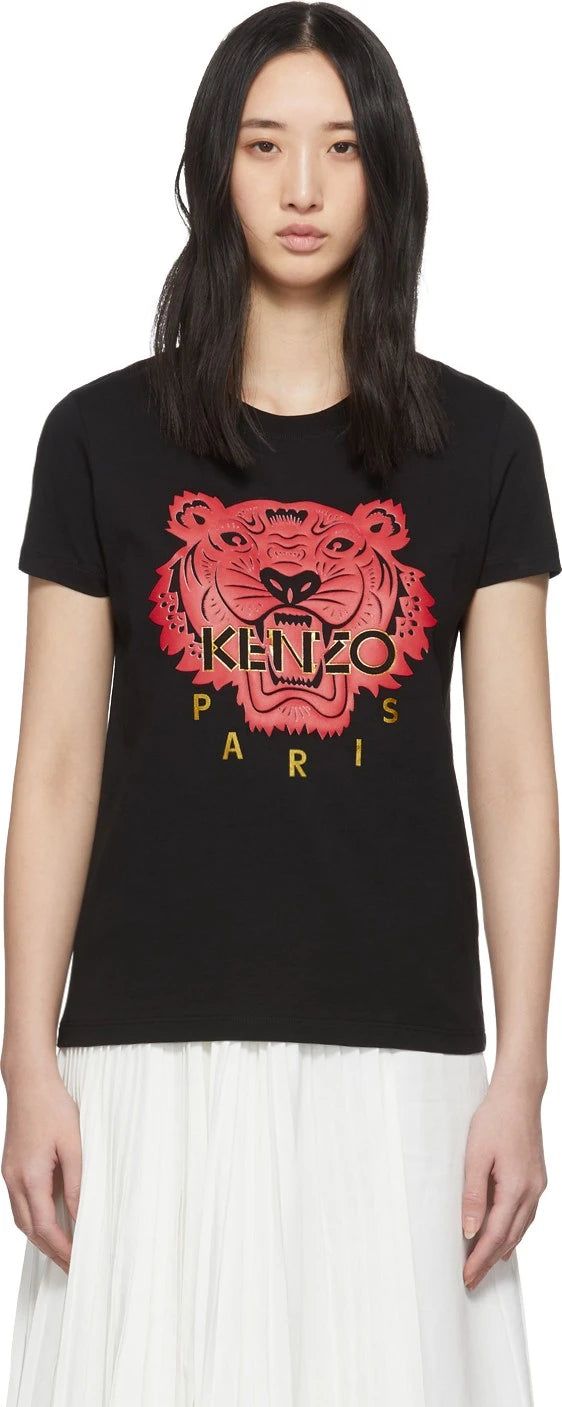 KENZO Red Tiger Print T-shirt Black Black Veronique Luxury Collections