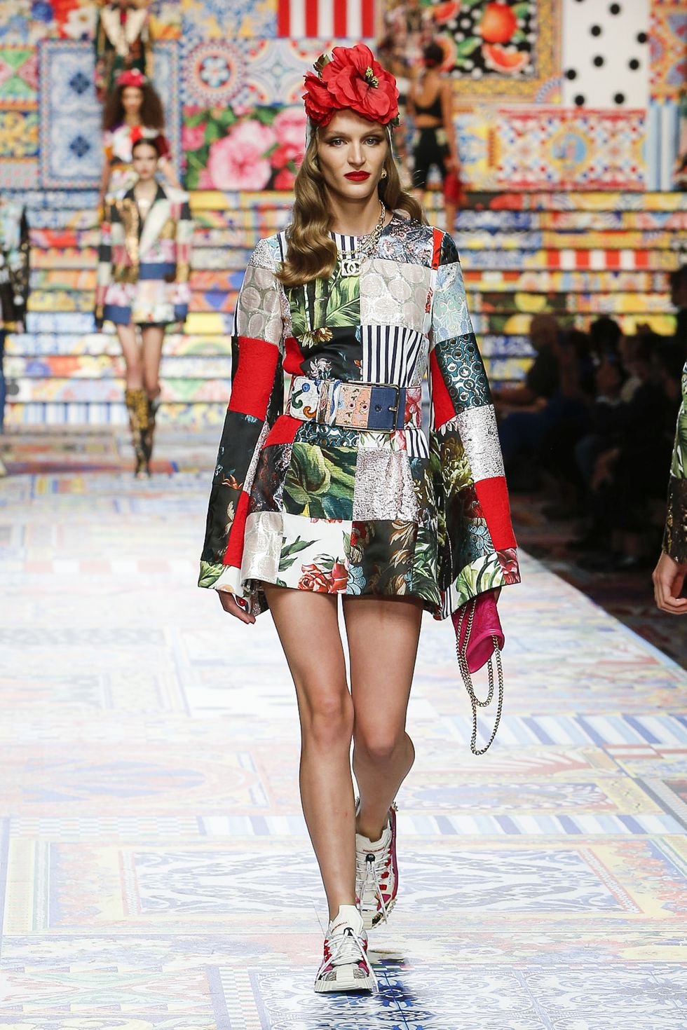 DOLCE & GABBANA  Multicolour Patchwork Dress Veronique Luxury Collections