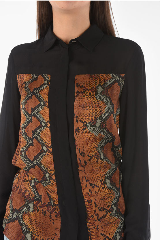 JUST CAVALLI  Black & Brown Patterned Blouse Veronique Luxury Collections