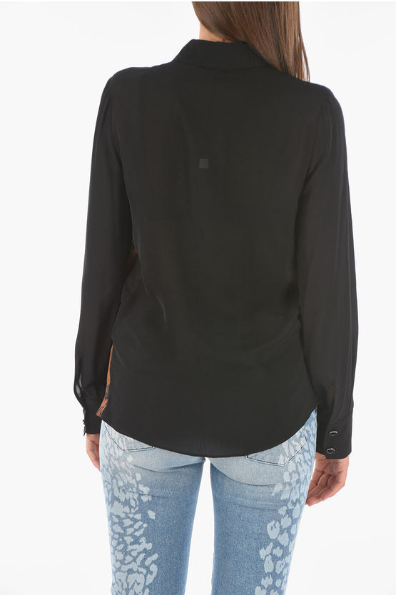 JUST CAVALLI  Black & Brown Patterned Blouse Veronique Luxury Collections