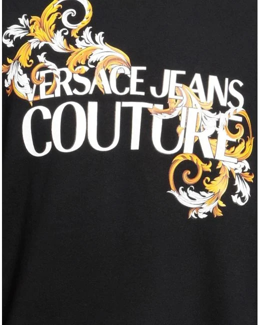 VERSACE JEANS COUTURE Black Baroque Print Sweatshirt Veronique Luxury Collections