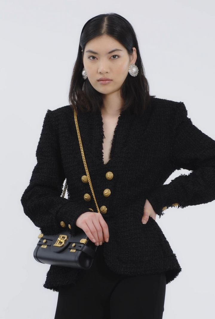 BALMAIN  Black Cross Body Bag Veronique Luxury Collections