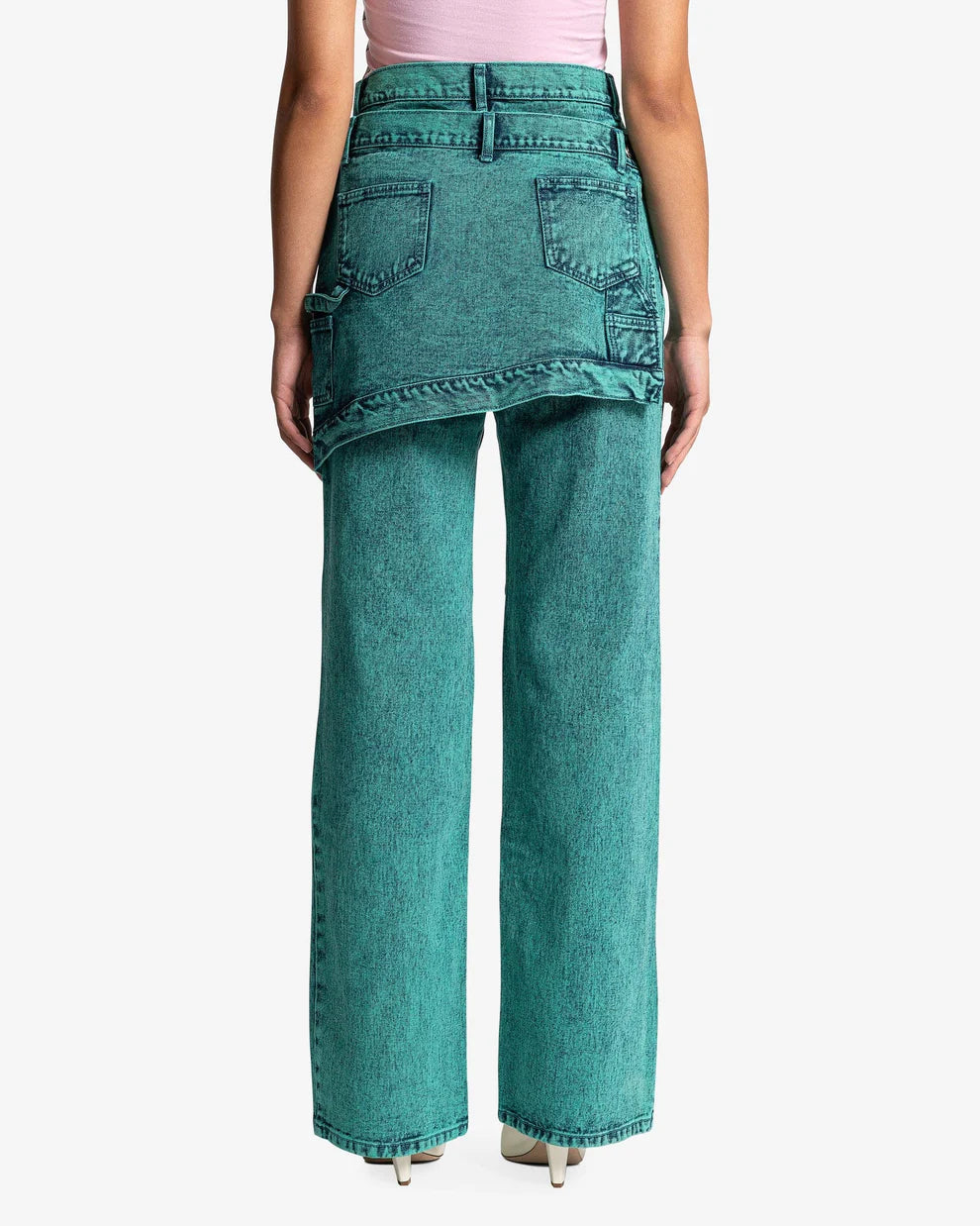 ANDERSSON BELL  Green & Blue Dyed Straight Leg Jeans Veronique Luxury Collections