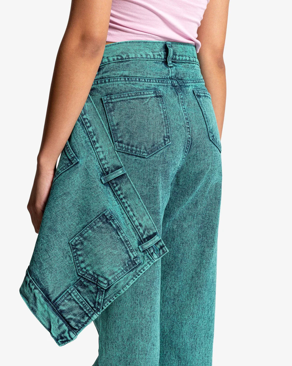 ANDERSSON BELL  Green & Blue Dyed Straight Leg Jeans Veronique Luxury Collections
